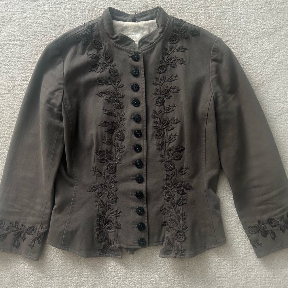 Philosophy di Alberta Ferretti Brown Floral Blazer